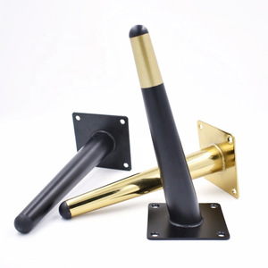 Patas para muebles, color negro y dorado, acero laminado en frío, estilo contemporáneo, fácil instalación, patas para sofá, silla, mesa de centro, H150mm, H170mm - Product Image 1