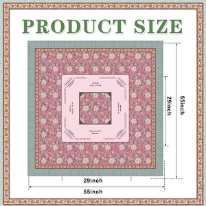 Nappe de mahjong 55& # <span class=keywords><strong>34</strong></span>; Planche d'activités carrée en polyester avec règles pour les soirées de jeu en famille et les fournitures pour fêtes - Product Image 2