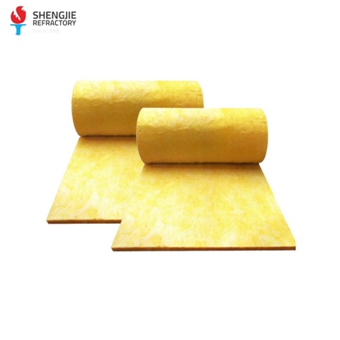 High Quality Yellow Glass Wool Blanket Roll Refractory Material Fire Protection Heat Insulation Construction Light Weight High