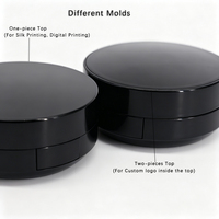 Boîtier compact vide en gros avec miroir 15g, en ABS et PP, pour fond de teint, crème, maquillage sans air, avec applicateur