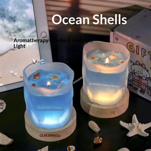 Vela aromática Blue Dream Ocean de cera de soja con luz nocturna, ambiente romántico, caja de regalo para mujeres, recuerdo. - Product Image 2