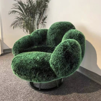 Fauteuil de salon individuel moderne de luxe en tissu velours peluche motif patte d'ours, pouf pour salle à manger, chambre, loisirs, salon, extérieur