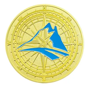 EDAL-Proveedores de monedas de desafío personalizado de oro, charm de monedas de círculo en blanco con estampado etal en bruto