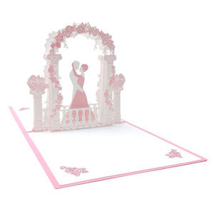 Tarjetas de Invitación Románticas de Papel Reciclable Personalizadas para Boda Rosa, Día de la Madre y San Valentín en 3D - Product Image 2