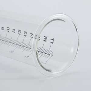 Pluviomètre en <span class=keywords><strong>verre</strong></span> de 7 pouces 45*55*204 Fond plat avec cylindre de pluviomètre gradué Tube à essai extérieur - Product Image 3