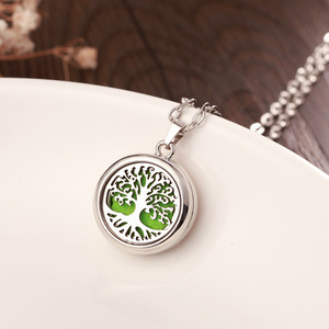 Aromatherapy Essential Oil <strong>Diffuser</strong> Tree of Life Pendant Stainless Steel Jewelry Aromatherapy <strong>Necklace</strong> - Product Image 1