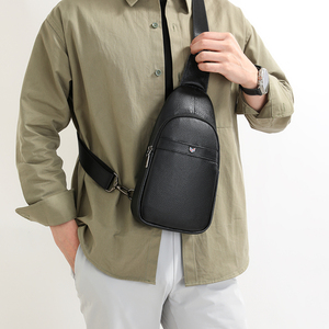 Borsa da Ciclismo Casual da Uomo, Borsa a Tracolla alla Moda, Borsa da Petto di Grande Capacità con Chiusura a Cerniera e Pelle PU Impermeabile - Product Image 2