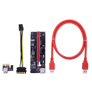 VER009S PCI-e карта расширения 009S PCI Express PCIe 1X до 16X Райзер 0,6 м USB 3,0 кабель SATA на 6 контактов питания для видеокарты Новинка