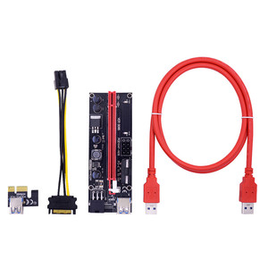 Thẻ Riser VER009S <span class=keywords><strong>PCI</strong></span>-e 009S <span class=keywords><strong>PCI</strong></span> <span class=keywords><strong>Express</strong></span> PCIe <span class=keywords><strong>1X</strong></span> Đến <span class=keywords><strong>16X</strong></span> Bộ Mở Rộng Riser 0.6M USB 3.0 Cáp SATA Đến 6Pin Nguồn Cho Thẻ Video Mới - Product Image 1