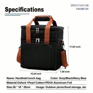 Sac isotherme promotionnel personnalisé à double <span class=keywords><strong>couche</strong></span> avec logo, en tissu Oxford 300D imperméable, pour cadeaux d'entreprise - Product Image 4