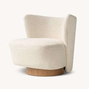 लारा मॉडर्न ओक स्विवेल बेस ऑफिस कमर्शियल इवेंट्स वेलवेट लाउंज चेयर होटल लिविंग रूम बेडरूम मेकअप आर्मचेयर सोफा - Product Image 1