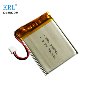 Batterie lithium-ion rechargeable 3,7 volts 303040 300mAh pour enceinte portable, ODM OEM, pack de batteries. - Product Image 1