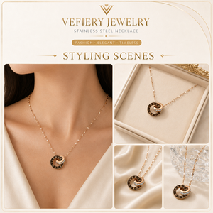 Collier pendentif tendance pour femme en acier inoxydable plaqué or avec chaîne serpent, bijou à porter au quotidien - Product Image 2