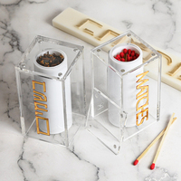 Lucite Streichholz- und Gewürzhalter aus Acryl, Judische Havdalah-Gewürzbox mit Golddeckeln und Marmorsockel, Geschenkset