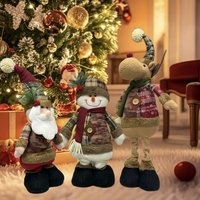 Ensemble de poupées de Noël télescopiques en peluche, décoration de la pièce pour les fêtes