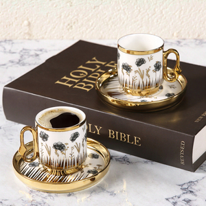 Classico stile europeo Vintage <span class=keywords><strong>porcellana</strong></span> tazza piattino <span class=keywords><strong>da</strong></span> tè Design turco eco-friendly per caffè latte Dessert bevande regali aziendali - Product Image 3