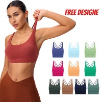 2024 Logo personnalisé haut Impact dos croisé soutien-gorge de sport pour les femmes rembourré Gym course soutien-gorge antichoc entraînement soutien-gorge haut
