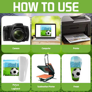 Espinilleras de Fútbol Blancas para Sublimación, Espinilleras Personalizables para Sublimación por Transferencia Térmica, para Niños, Jóvenes y Adultos - Product Image 3