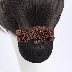 Elegante <span class=keywords><strong>Redecilla</strong></span> para <span class=keywords><strong>Moño</strong></span> con Flores de Tela, <span class=keywords><strong>Redecilla</strong></span> Profesional para Mujeres de Oficina - Product Image 3