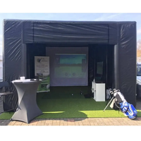 Tente de golf gonflable, Portable, intérieur, extérieur, personnalisé, simulateur de golf, enceinte, baie de frappe avec écran