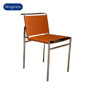 Chaise de salle à manger en cuir moderne Vente en gros Chaises de salle à manger de haute qualité durables Ensemble de 6 chaises Maison Bureau Villa Pieds en métal - Product Image 6