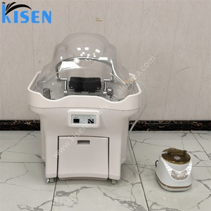 Meuble de spa capillaire Kisen, bac à shampoing portable de luxe pour salon de coiffure, avec machine à vapeur - Product Image 6