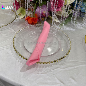 LEDA Wholesale Gold Rim Charger <b>Plates</b> With Beaded Rim 13 Inch <b>Plastic</b> Acrylic Round <b>Dinner</b> <b>Plate</b> Chargers Decorative <b>Plates</b> - Product Image 3