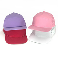 Gorra Unisex Rosa de 7 Paneles con Cierre a Presión, Malla Transpirable, Ajuste Ajustable, Color Sólido, Estilo Casual, Primavera Verano, Gorra para Adultos