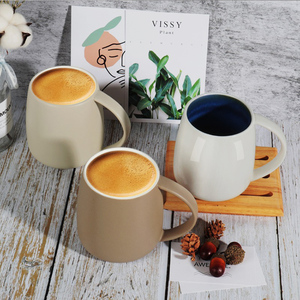 Taza de Café de Porcelana Nórdica Barata al por Mayor de 13oz con Acabado Mate, Diseño de Vientre Grande, Logotipo Personalizado, Cerámica Esmaltada con Asa para Regalos Empresariales - Product Image 4