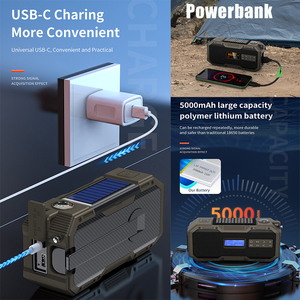 587 <b>DAB</b> Am Fm Wb Multiband <b>Radio</b> Emergency Broadcast Speakers Waterproof Powerbank Torch <b>Portable</b> Home Hand Crank Solar <b>Radio</b> - Product Image 5