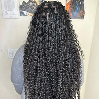 Cheveux humains bouclés profonds non traités en vrac pour tressage, sans trame, effet mouillé et ondulé, extensions de cheveux en vrac pour tressage