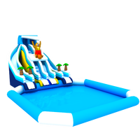 Grand parc aquatique gonflable en PVC, toboggan aquatique, équipement de piscine, certifié CE, utilisation en extérieur, couleur personnalisée, 3 ans de garantie