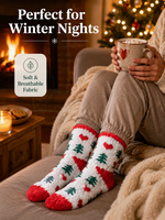 Chaussettes de Noël personnalisées OEM ODM à motifs, chaussettes d'intérieur chaudes en polaire corail pour coffrets cadeaux de fêtes