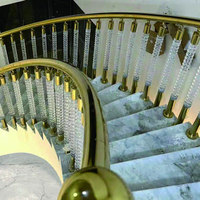 Escaliers d'intérieur en cristal Main courante Poteau de balustrade Garde-corps Design moderne Piliers en acrylique transparent