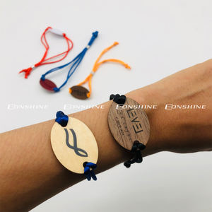 Braccialetto in legno con Tag NFC intrecciato ECO Friendly con carta di bambù RFID corda braccialetto da evento braccialetto - Product Image 6