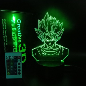 Dragon Ball <span class=keywords><strong>Goku</strong></span> Kids 'Quà Tặng 3D Đèn Wonder Người Phụ Nữ Đáng Yêu Gấu 3D Đèn Phòng Trang Trí Của Tôi Anh Hùng USB Điều Khiển Cảm Ứng 7 Màu Sắc Đèn - Product Image 3