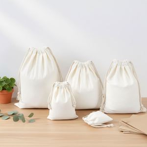 Customized Logo Size Storage Packaging Drawstring Jewelry Bag 10oz Canvas Cosmetic Gift Bag Recyclable Double <b>String</b> - Product Image 1