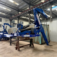 Remorque porte-conteneurs à chargement latéral de 37 tonnes, très demandée, prix direct usine en Chine, grue de chargement latéral robuste.
