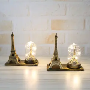 Mini luminária led de paris eiffel, mini criativo, retrô, com luz de led, para estudantes, decoração de quarto, armário, presente, iluminação, artesanato, adereços