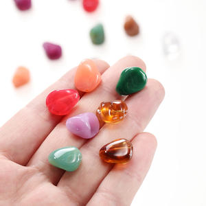 Cuentas acrílicas de forma irregular, imitación de piedra plana, cadena para teléfono DIY, adornos poligonales, accesorios hechos a mano, 10 piezas por paquete - Product Image 1