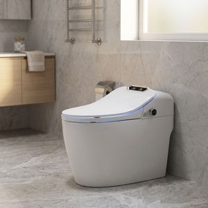 WC intelligent avec siège allongé, évacuation en S, nettoyage automatique, lecture vocale en anglais pour WC intelligent 110V - Product Image 4