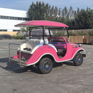 Voiture électrique classique rose rétro de haute qualité, idéale pour le tourisme et les visites de sites touristiques, à vendre - Product Image 5