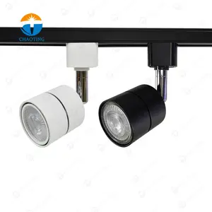 Refletor embutido de superfície Euro MR16 para trilho, luminária ajustável de 360 graus para trilhos, luminária LED para trilhos, caixa de luz para trilhos Gu10