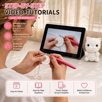 Kit de Crochet Amigurumi Chat Géant en Peluche – Kits de Tricot pour Débutants – Kit de Crochet DIY Animaux pour Enfants et Adultes