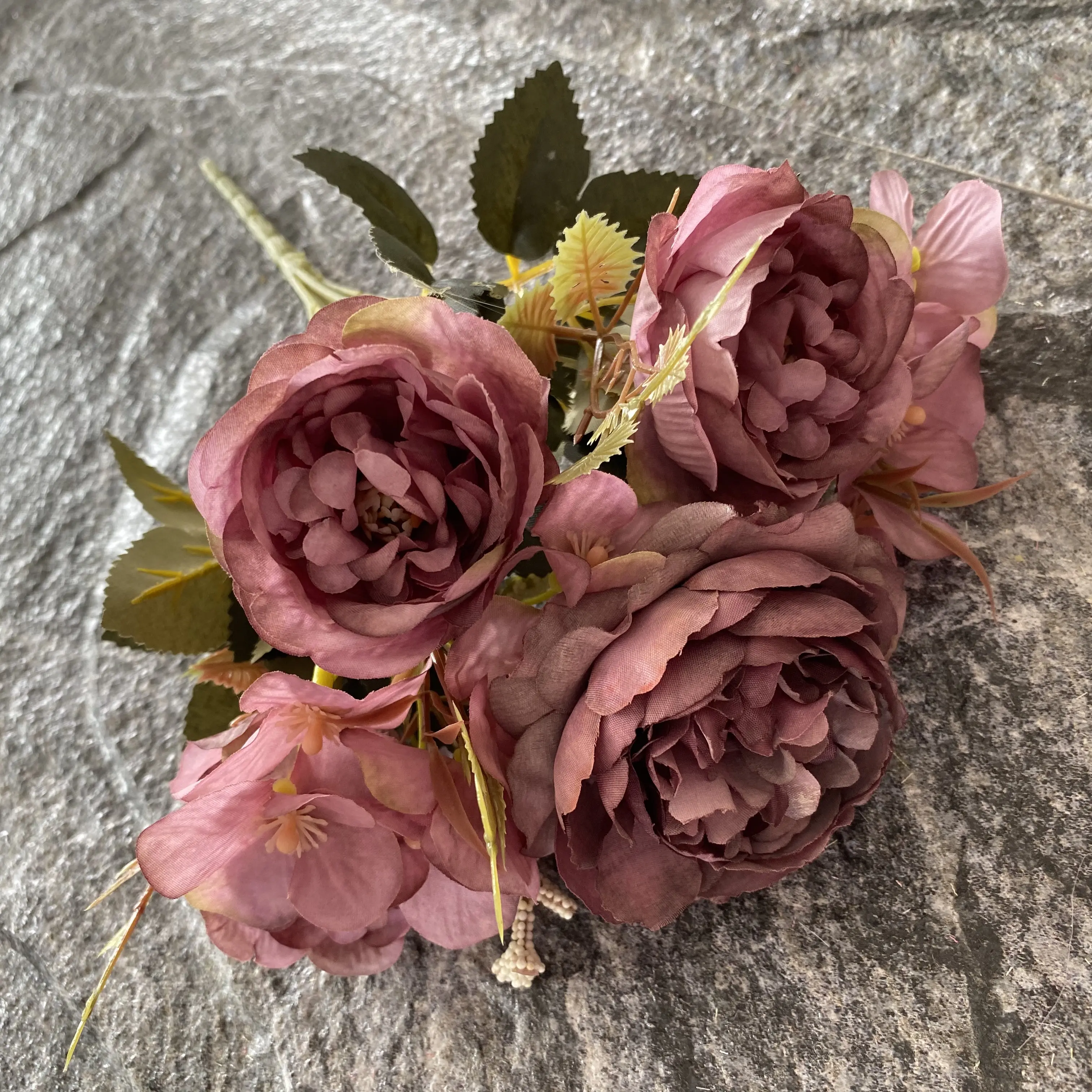 Décoration de la maison, fausse pièce maîtresse de luxe, fleurs artificielles, bouquet de fausses pivoines, arrangement de fleurs en soie, center de table de mariage