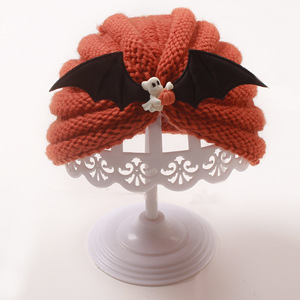 2025 invierno mantener caliente bebé sombrero de punto Halloween <span class=keywords><strong>calabaza</strong></span> murciélago bebé sombrero bebé Festival decoraciones sombrero - Product Image 2