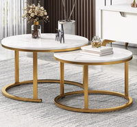 Ensemble de tables basses de haute qualité, vente chaude, meubles de salon de luxe, design durable, cadre en bois ovale moderne