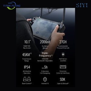 SIYI UniRC 10 Pro 45KM トリプル周波数マルチペイロード <span class=keywords><strong>2</strong></span>バッテリー デュアルコントロール IP54 UAV UGV USV 地上局リモートコントロール - Product Image 2