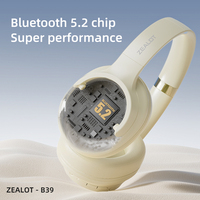 ZEALOT B39 Headset Stereo berkabel, headphone lipat tanpa kabel dan berkabel penutup telinga lembut dan ringan untuk pemakaian yang lama