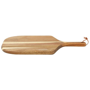Planche de service à charcuterie en acacia, forme irrégulière, avec poignée en cordon de cuir, pour pizza, fromage et charcuterie - Product Image 6